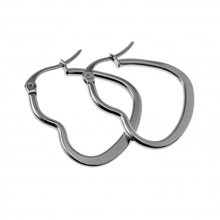 ∅25mm Oorbellen Dames - Gepolijst RVS - Hart Oorringen