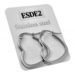 ∅25mm Oorbellen Dames - Gepolijst RVS - Hart Oorringen