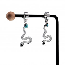 Lange Oorbellen Dames - Oorhangers met Slangen - Gepolist RVS - Oorbellen met Hangers