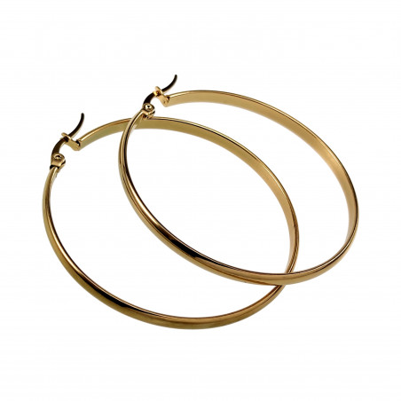 ∅50mm x 3mm Oorringen Dames - Verguld RVS - Oorbellen