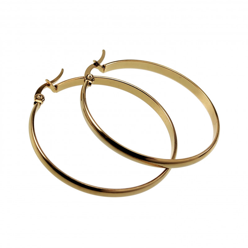 ∅40mm x 3mm Oorringen Dames - Verguld RVS - Oorbellen ∅40mm x 3mm Oorringen Dames - Verguld RVS - Oorbellen