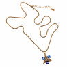 50cm tot 55cm Ketting Dames - Verguld RVS - Jasseron-Ketting met Blauwe Ster Hanger - Verstelbaar