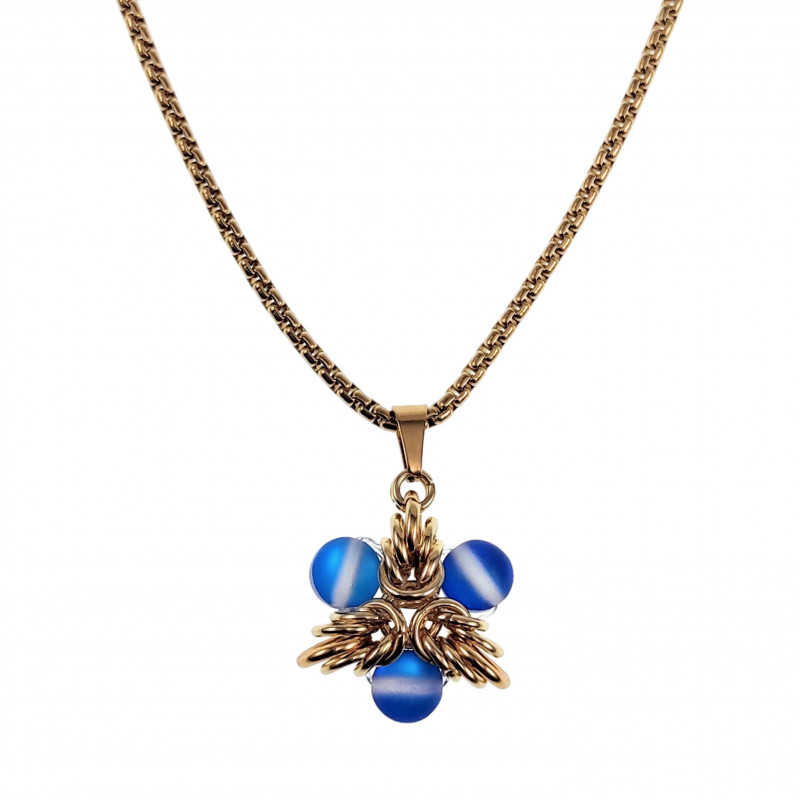 Verguld RVS Verstelbaar Jasseron-Ketting met Blauwe Ster Hanger Dames Verguld RVS Verstelbaar Jasseron-Ketting met Blauwe Ster Hanger Dames