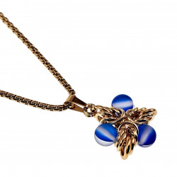 Verguld RVS Verstelbaar Jasseron-Ketting met Blauwe Ster Hanger Dames