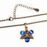 50cm tot 55cm Ketting Dames - Verguld RVS - Jasseron-Ketting met Blauwe Ster Hanger - Verstelbaar