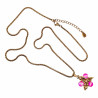 50cm tot 55cm Ketting Dames - Verguld RVS - Jasseron-Ketting met Roze Ster Hanger - Verstelbaar