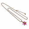 50cm tot 55cm Ketting Dames - Verguld RVS - Jasseron-Ketting met Roze Ster Hanger - Verstelbaar