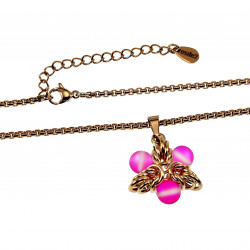 Verguld RVS Verstelbaar Jasseron-Ketting met Roze Ster Hanger Dames