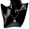 50cm tot 55cm Ketting Dames - Verguld RVS - Jasseron-Ketting met Roze Ster Hanger - Verstelbaar