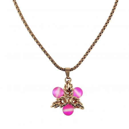 Verguld RVS Verstelbaar Jasseron-Ketting met Roze Ster Hanger Dames