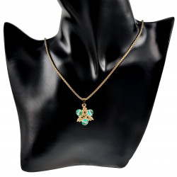 50cm tot 55cm Ketting Dames - Verguld RVS - Jasseron-Ketting met Lichtgroene Ster Hanger - Verstelbaar