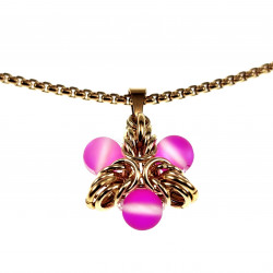 50cm tot 55cm Ketting Dames - Verguld RVS - Jasseron-Ketting met Roze Ster Hanger - Verstelbaar