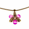 50cm tot 55cm Ketting Dames - Verguld RVS - Jasseron-Ketting met Roze Ster Hanger - Verstelbaar