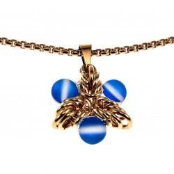 Verguld RVS Verstelbaar Jasseron-Ketting met Blauwe Ster Hanger Dames