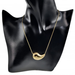 45cm Dames Goudkleurig RVS Slangenketting met Druppelvormige Hanger