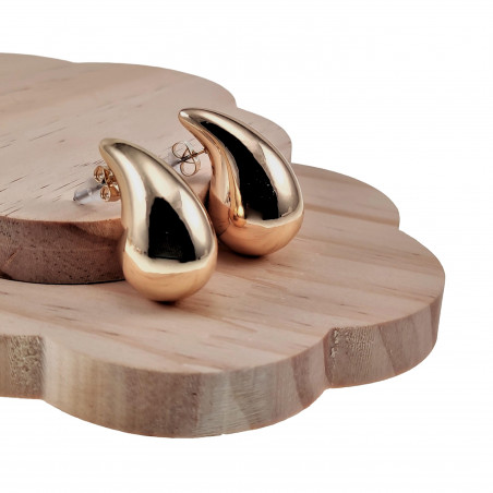 3cm Druppel Oorbellen Dames - Roségoudkleurig RVS - Grote Oorknopjes