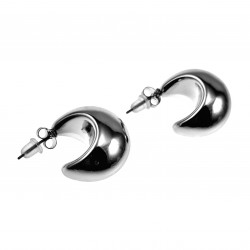 Oorbellen Dames - Druppelvormige Oorringen - Zilverkleurig RVS - Grote Drop Earrings - Druppel Oorknopjes