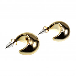 Oorbellen Dames - Druppelvormige Oorringen - Goudkleurig RVS - Grote Drop Earrings - Druppel Oorknopjes