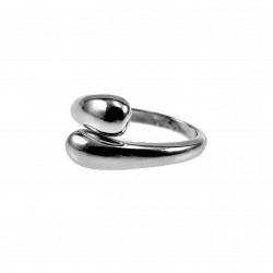 Drop Ring Dames - One-Size 18 tot 19 - Gepolijst RVS Verstelbare Ring