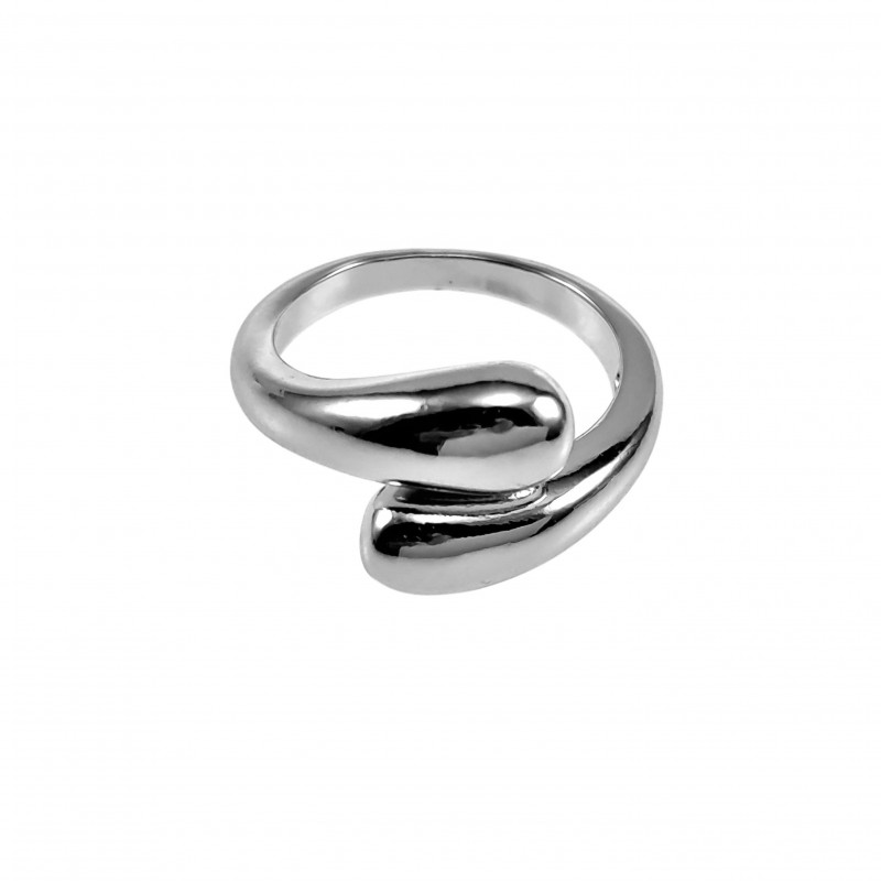 Drop Ring Dames - One-Size 18 tot 19 - Gepolijst RVS Verstelbare Ring Drop Ring Dames - One-Size 18 tot 19 - Gepolijst RVS Verstelbare Ring