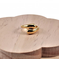 Drop Ring Dames One-Size - Gepolijst Goudkleurig RVS Verstelbare Ring