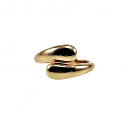 Drop Ring Dames One-Size - Gepolijst Goudkleurig RVS Verstelbare Ring
