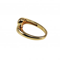 Drop Ring Dames One-Size - Gepolijst Goudkleurig RVS Verstelbare Ring