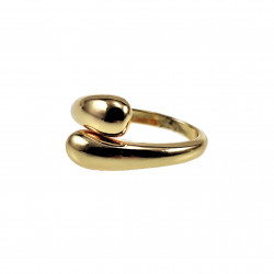 Drop Ring Dames One-Size - Gepolijst Goudkleurig RVS Verstelbare Ring