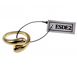 Drop Ring Dames One-Size - Gepolijst Goudkleurig RVS Verstelbare Ring