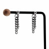 Lange Oorbellen Dames - Zilverkleurig RVS Oorknopjes met Twee Ketting