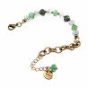 Verguld RVS Schakelarmband met Groene Kristallen en Murano-Glaskralen