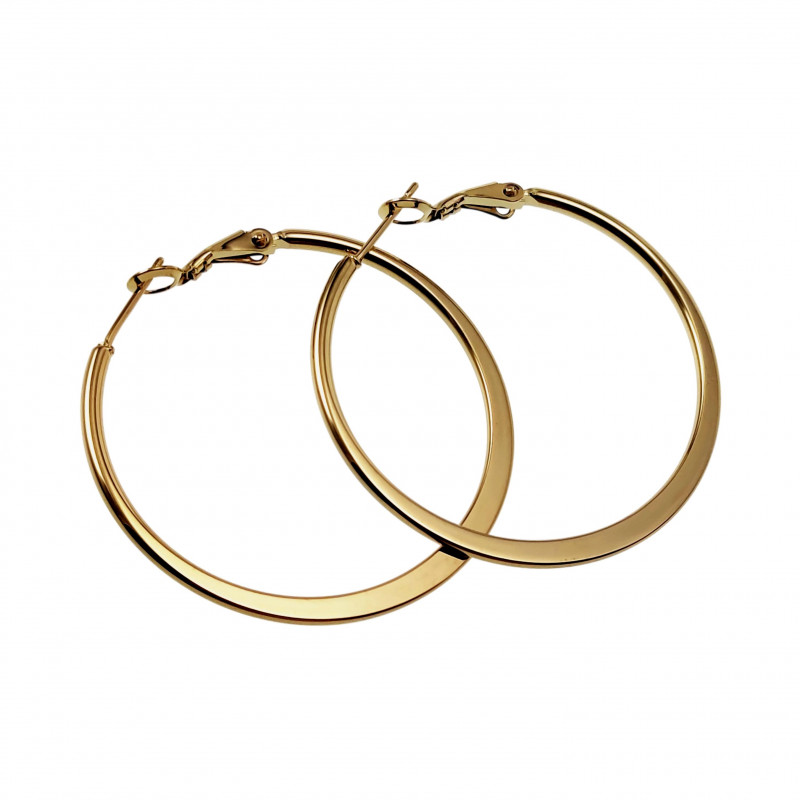∅40mm Oorbellen Dames - Verguld RVS - Semi-platte Oorringen ∅40mm Oorbellen Dames - Verguld RVS - Semi-platte Oorringen