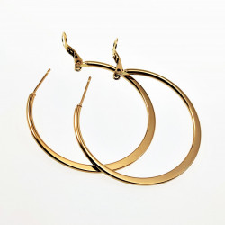 ∅40mm Oorbellen Dames - Verguld RVS - Semi-platte Oorringen
