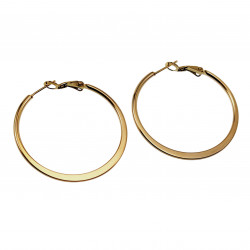 ∅40mm Oorbellen Dames - Verguld RVS - Semi-platte Oorringen