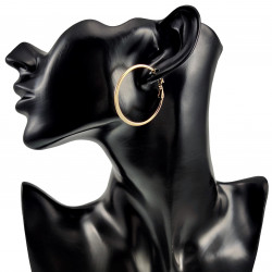 ∅40mm Oorbellen Dames - Verguld RVS - Semi-platte Oorringen