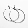 ∅40mm Oorbellen Dames Gepolijst Zilverkleur RVS Semi-platte Oorringen