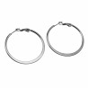 ∅40mm Oorbellen Dames Gepolijst Zilverkleur RVS Semi-platte Oorringen