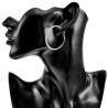 ∅40mm Oorbellen Dames Gepolijst Zilverkleur RVS Semi-platte Oorringen