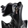Verguld RVS Oorringen met Paarse en Roze Kristalkrallen Hanger