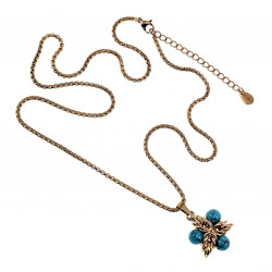 55 cm Verguld RVS Verstelbaar Jasseron-Ketting met Turquoise Sterhanger