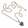 55 cm Verguld RVS Verstelbaar Jasseron-Ketting met Turquoise Sterhanger