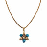 55 cm Verguld RVS Verstelbaar Jasseron-Ketting met Turquoise Sterhanger