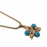55 cm Verguld RVS Verstelbaar Jasseron-Ketting met Turquoise Sterhanger