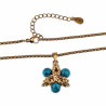 55 cm Verguld RVS Verstelbaar Jasseron-Ketting met Turquoise Sterhanger