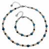 RVS - Witte Granaat Abacos Stenen Ketting Unisex - Verstelbaar 45-50cm