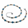 RVS - Witte Granaat Abacos Stenen Ketting Unisex - Verstelbaar 45-50cm