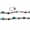 RVS - Witte Granaat Abacos Stenen Ketting Unisex - Verstelbaar 45-50cm