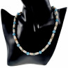 RVS - Witte Granaat Abacos Stenen Ketting Unisex - Verstelbaar 45-50cm