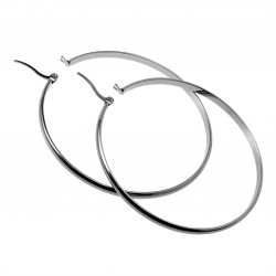 ∅60mm x 3mm Oorringen Dames - Gepolijst RVS - Oorbellen