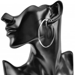 ∅60mm x 3mm Oorringen Dames - Gepolijst RVS - Oorbellen